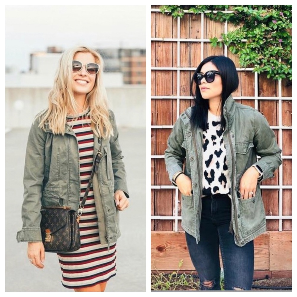 Madewell Green Utility Safari Jacket Sz XS - Picture 8 of 12